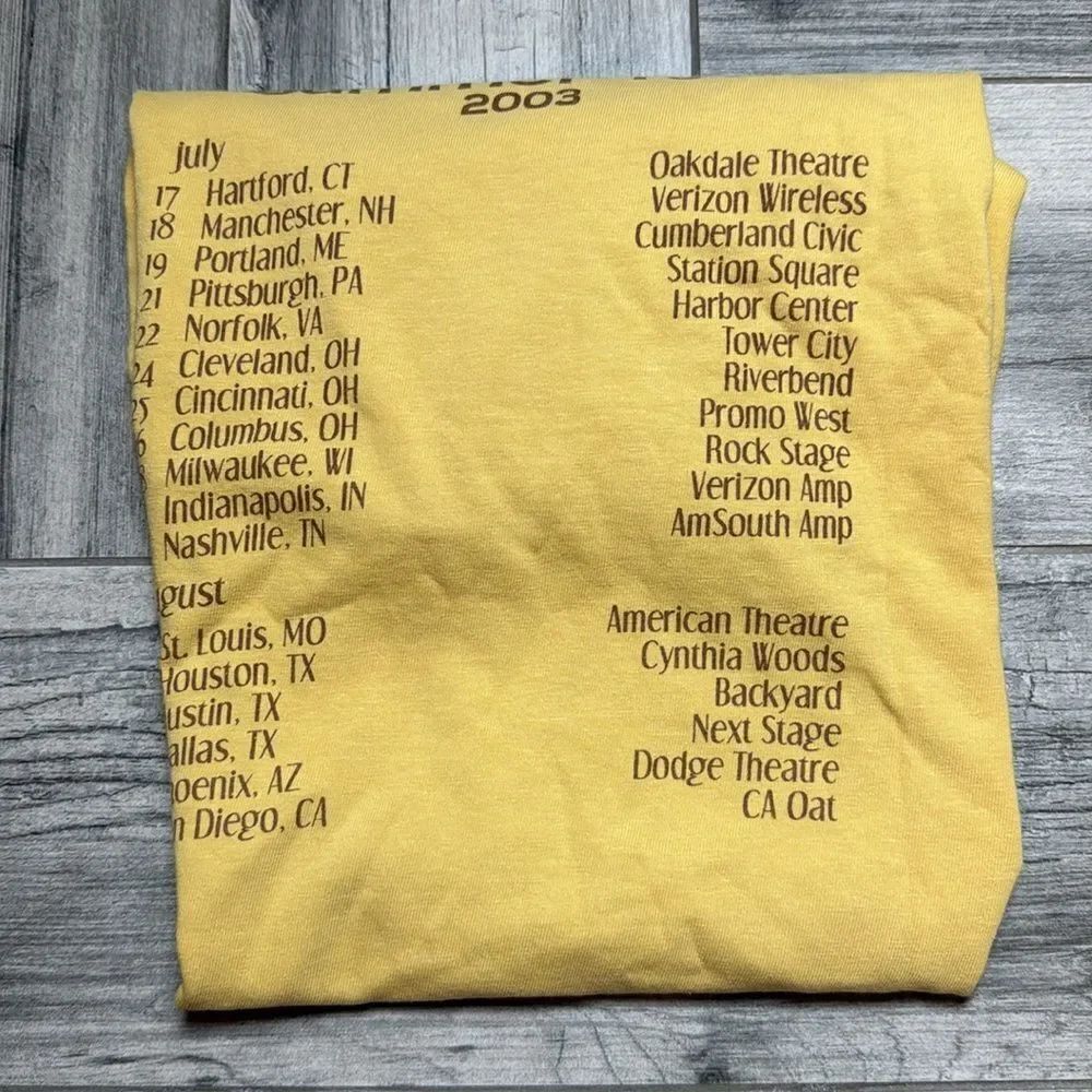 Hanes Beefy-T Mens Vintage 2003 David Gray Summer Tour T-Shirt Yellow Medium